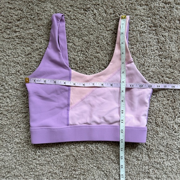 Wilo Australian Anthropologie Ribbed Color Block Lilac Top Size Small - Picture 4 of 4